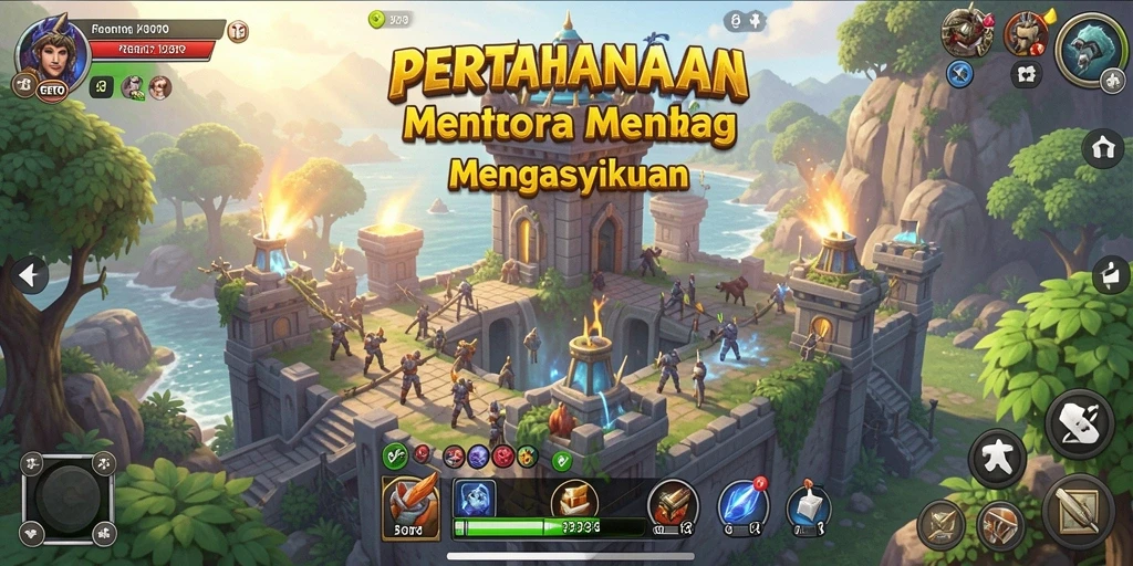 Screenshot menampilkan aksi seru Tower Defense di CERITOTO.
