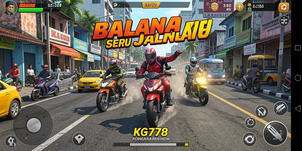 Tampilan menarik dari gameplay Racing yang mendebarkan di KG778.