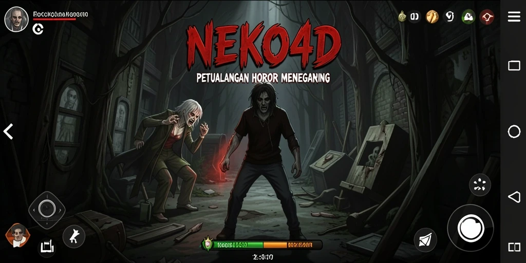 Tampilan gameplay <strong>NEKO4D</strong> yang menyeramkan dan penuh ketegangan.