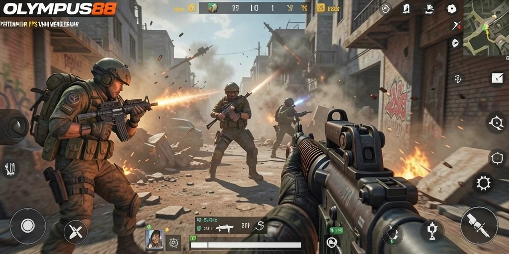 Tampilan gameplay intens OLYMPUS88 dengan aksi pertempuran seru.