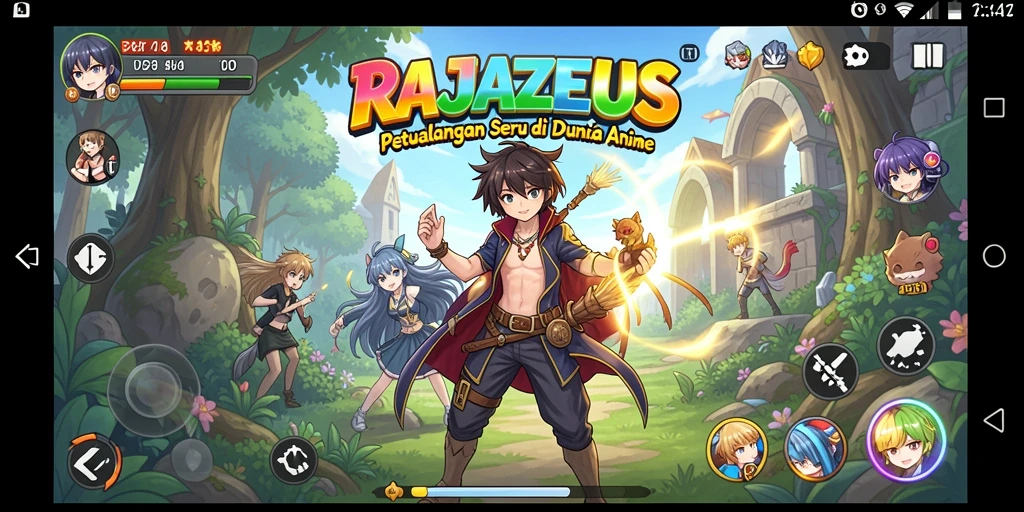 Screenshot menampilkan aksi seru dalam permainan Anime RAJAZEUS.