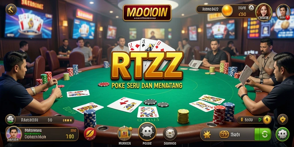 Tampilan gameplay menarik dari aplikasi Poker RTZZ.