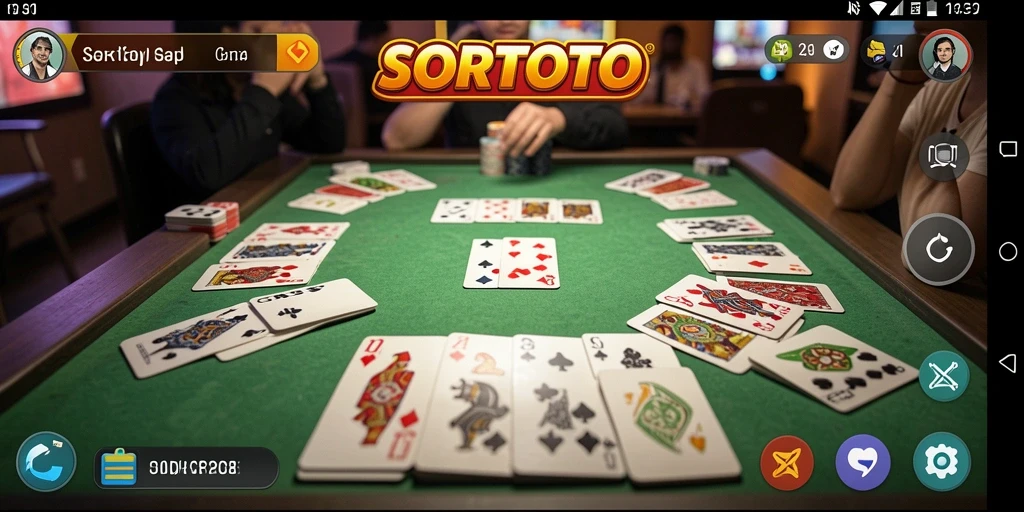 Tampilan gameplay SORTOTO yang penuh aksi dalam permainan Gaple.