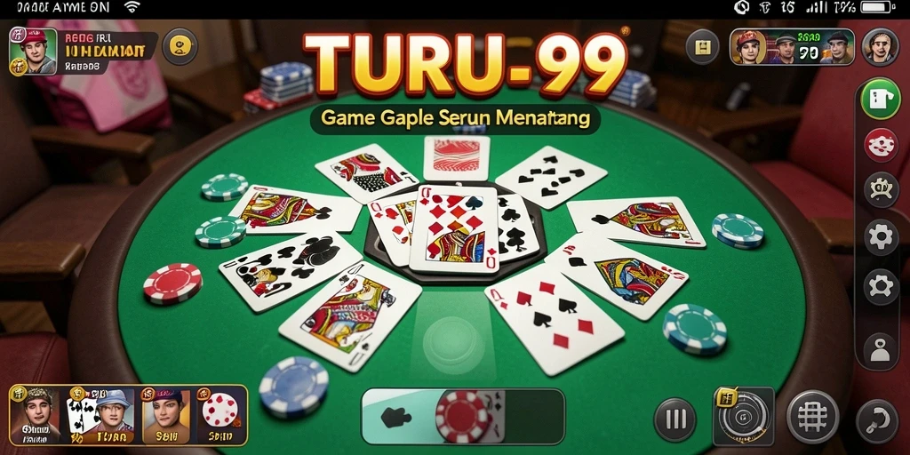 Screenshot gameplay TURU99 dengan suasana permainan Gaple.