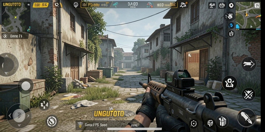 Screenshot gameplay UNGUTOTO memperlihatkan intensitas laga FPS.